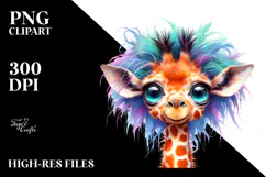 Colorful Baby Giraffe, Transparent PNG Product Image 2
