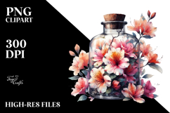 Abstract Bottle with Azalea | Clipart Product Image 2