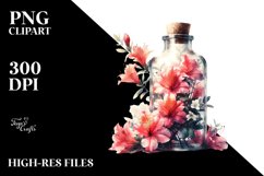 Abstract Bottle with Azalea | Clipart Product Image 3