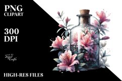 Abstract Bottle with Azalea | Clipart Product Image 1