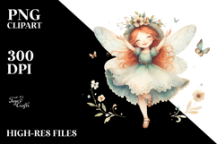 Enchanted Excited Fairy Watercolor PNG Product Image 2