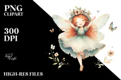 Enchanted Excited Fairy Watercolor PNG Product Image 2
