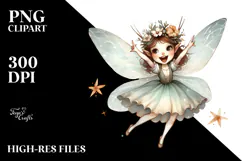 Enchanted Excited Fairy Watercolor PNG Product Image 2