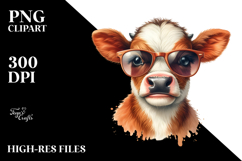 silly Cow Portrait, Transparent PNG Product Image 2