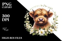 Cute Baby Highland Cow | Clipart Product Image 1