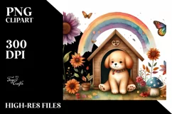Colorful Dog House Scene | Clipart Product Image 1