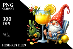 Whimsical Gnome Drinking Cocktail PNG Product Image 2