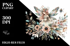detailed Watercolor Boho Fairy | Sublimation | Clipart Product Image 3
