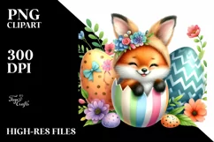 Watercolor Colorful Easter Clipart |T-shirt, Mug, Tumbler Product Image 1