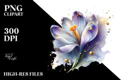 Glossy Crocus Splash | Sublimation | Clipart Product Image 1