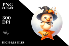 Cute Digital Halloween Duck PNG Product Image 2