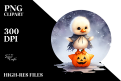Cute Baby Duck on Star for Halloween PNG Product Image 2