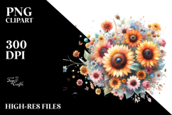 Colorful Sunflower Art | Clipart Product Image 2