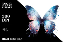 Butterfly Silhouettes, Grungy PNG Product Image 2
