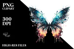 Vibrant Butterfly Silhouettes, Colorful PNG Product Image 2