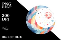 painted moon colorful Clipart Product Image 1