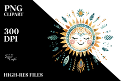 Smiling Boho Sun, Soft PNG Product Image 2