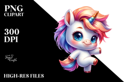 Vibrant Cute Baby Unicorn Dancing with Cool Haircut, PNG Product Image 2