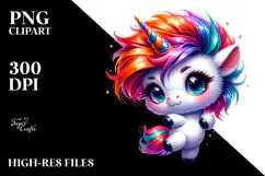 Cute Baby Unicorn Dancing PNG Product Image 2