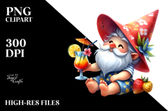 Cute Gnome Drinking a Cocktail PNG Product Image 2