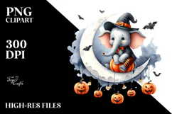 Elephant in Halloween Costume PNG Product Image 2