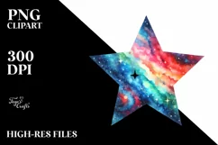 Colorful Simple Watercolor Star Clipart Product Image 1