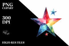 Colorful Simple Watercolor Star | Clipart Product Image 3