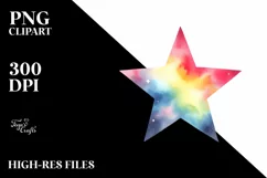 Colorful Simple Watercolor Star | Clipart Product Image 3
