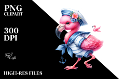 Vibrant Baby Flamingo Sailor Suit Product Image 2