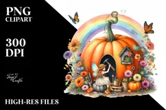 Autumn Fairy Pumpkin Scene | Sublimation | Clipart Product Image 3