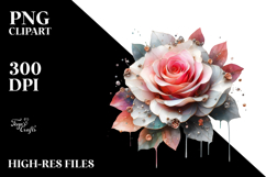 -Like Rose with Metallic Insertions PNG Product Image 2