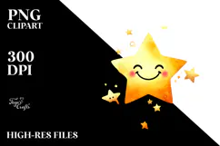 Colorful Boho Watercolor Star PNG Product Image 2