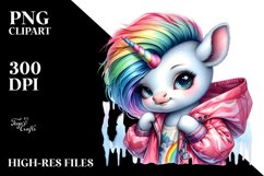 Baby Unicorn Posing, Raincoat PNG Product Image 3