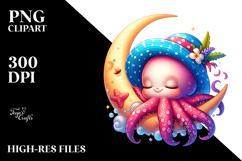 Cute Baby Octopus Sleeping on Cloud Product Image 2