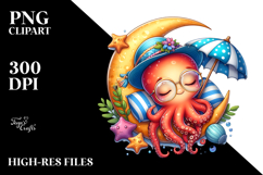 Cute Baby Octopus Sleeping on Cloud Product Image 2