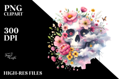 Cute Skull, Flower PNG Product Image 2