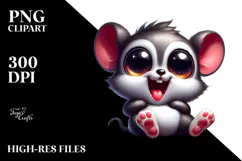 Sparkly Cute Mouse Digital Painting PNG Product Image 2