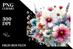 Colorful Wild Flowers PNG Product Image 1