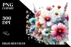 Colorful Wild Flowers PNG Product Image 2