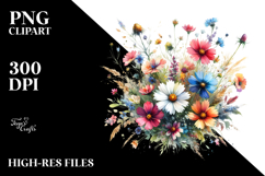 Colorful Wild Flowers PNG Product Image 2
