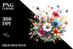 Colorful Wild Flowers PNG Product Image 2