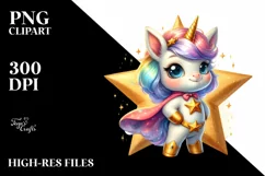 Baby Unicorn Hero Smiling Star | Clipart Product Image 1