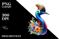 Vibrant Cassowary Dressed Clipart Product Image 1