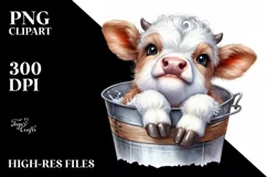 Cute Baby Hignland Cow Clipart Product Image 1