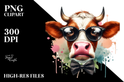 Contempt Cow with Sunglasses, PNG Product Image 2