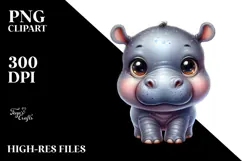 Baby Hippo with Big Eyes PNG Product Image 2