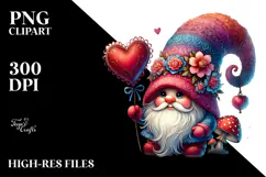 Valentine's Gnome with Heart Sunglasses, High-Res PNG Product Image 2