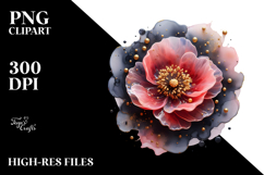 Abstract Poppy with Golden Insertions, Transparent PNG Product Image 2