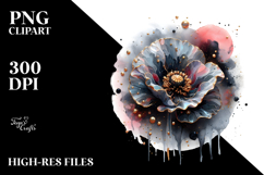 Abstract Poppy with Golden Insertions, Transparent PNG Product Image 2