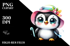 Cute Baby Penguin Goofy at the Beach Product Image 2